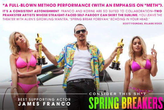 For you consideration ad, Spring Breakers, James Franco For you consideration ad, Spring Breakers, James Franco